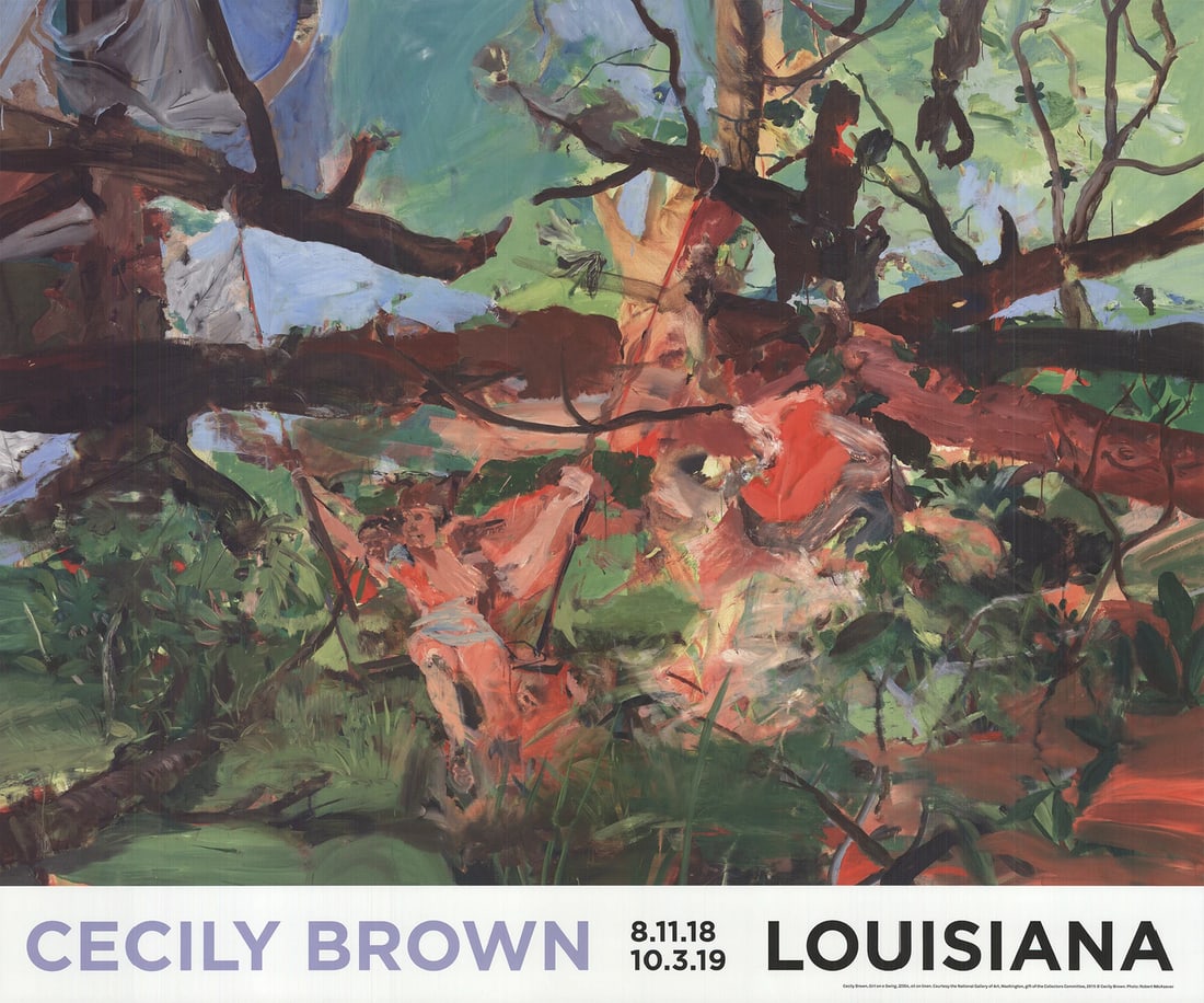 Cecily Brown Girl On A Swing " Offset Lithograph African American: Artist: Cecily Brown Title: Girl on a Swing Year: 2015 Signed: No Medium: Offset Lithograph Paper Size: 27.5 x 33 inches ( 70 x 84 cm ) Image Size: 24.25 x 33 inches ( 62 x 84 cm ) Edition Size: Unkno
