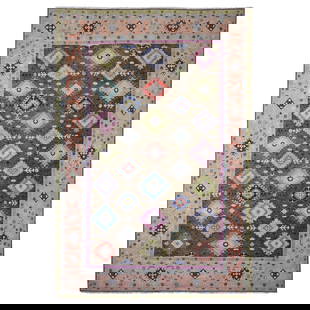 9'5"X13'9" Chocolate Brown Caucasian Kazak Design Hand Knotted Wool Rug: Style: Kazak Type: Indoor Material: Wool Color: Brown Item Length: 165 Item Width: 113 Rug Type: Hand Knotted Pile: Wool Shape: Rectangular Field Color: Brown Size: 9"5" x 13"9" / 287 CM X 419 CM Age: