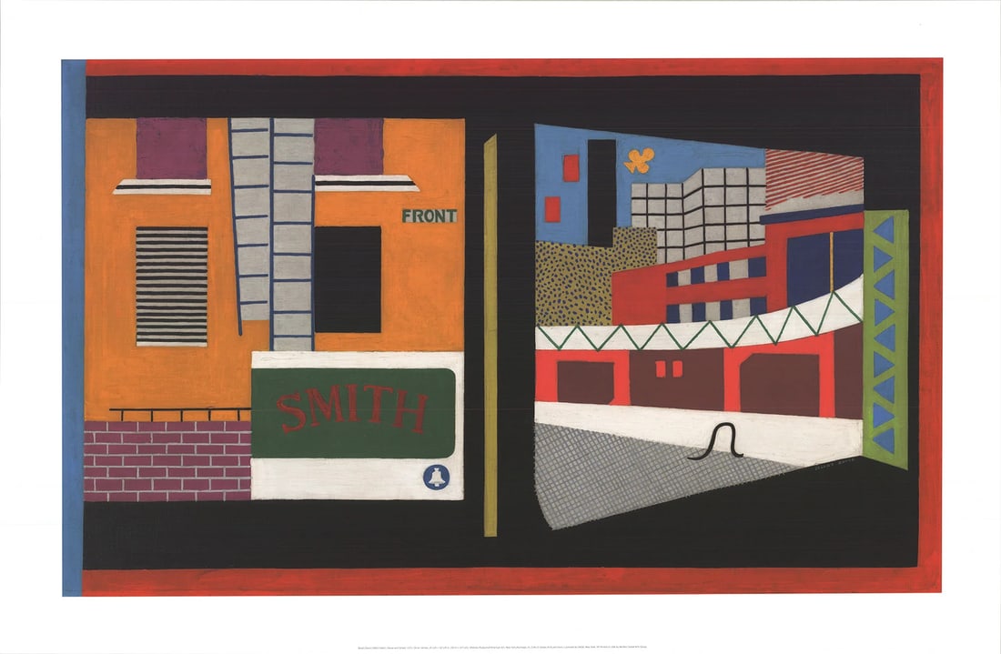 Stuart Davis House And Street " Offset Lithograph Modernism: Artist: Stuart Davis Title: House and Street Year: Unknown Signed: No Medium: Offset Lithograph Paper Size: 22.25 x 34.25 inches ( 57 x 87 cm ) Image Size: 18.25 x 30 inches ( 46 x 76 cm ) Edition Siz