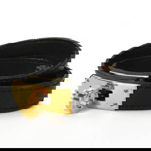 Hermes Bracelet Leather, Metal Black Kelly Women: Material: Leather Gender: Women Pattern: Kelly Brand: HERMES Item: bracelet Line: Kelly Gender: Women Color: black Material: Leather, Metal Weight: 17.9g Accessories: None Size: cm (approx.): Band Len