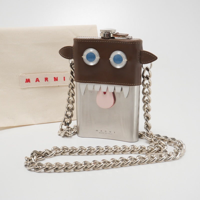 Marni Necklace Stainless Steel Silver / Brown: Gender: Women Brand: MARNI Item: Necklace Gender: Women Color: Silver / Brown Material: Stainless steel Accessories: storage bags Size: cm (approx.): Total Length: 92cm Top W95mm Top H145mm inch (appr