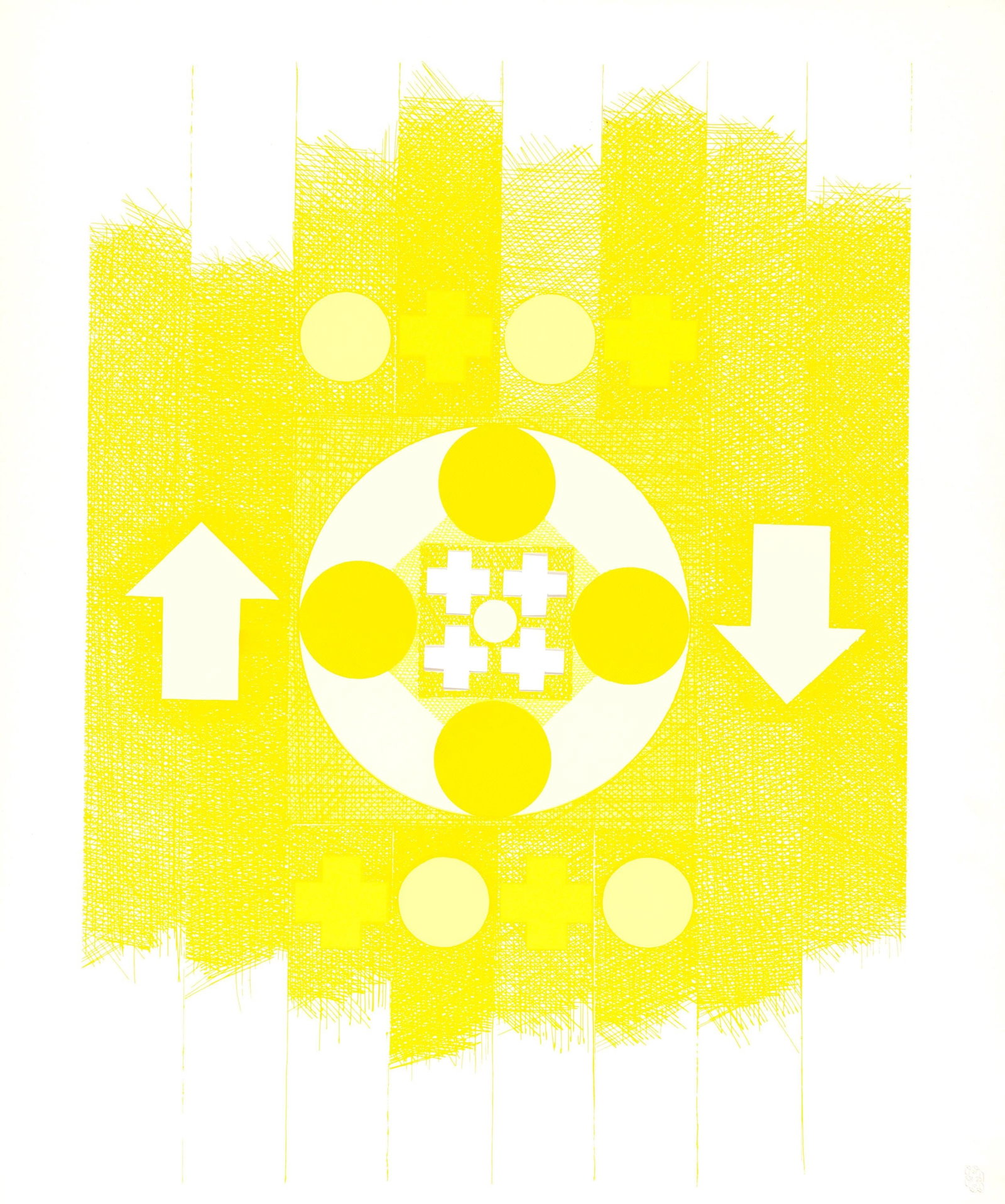 George Earl Ortman, X + X, Ten Works By Ten Painters, Silkscreen: Silkscreen on Mohawk Superfine Bristol paper. Paper size: 24 x 20 inches. Excellent condition. Inscription: unsigned and unnumbered, as issued. Notes: From the folio, X + X, Ten Works by Ten Painters,