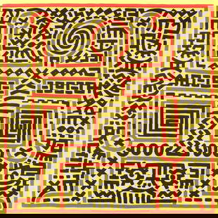 Keith Haring Untitled () " Poster Pop Art: Artist: Keith Haring Title: Untitled (1983) Year: 1992 Signed: No Medium: Offset Lithograph Paper Size: 35.5 x 35.5 inches ( 90 x 90 cm ) Image Size: 35.5 x 35.5 inches ( 90 x 90 cm ) Edition Size: Un