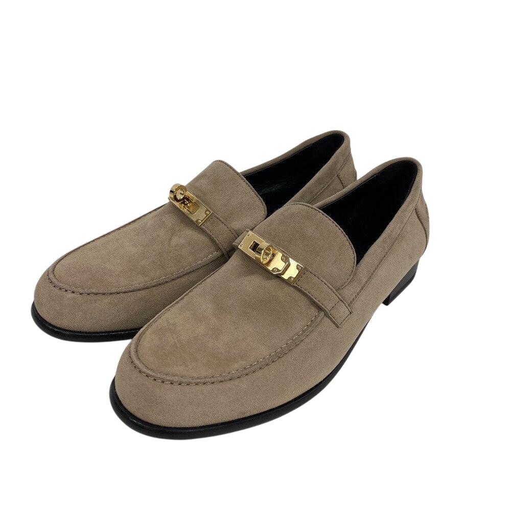 Hermes Loafers Suede Beige Kelly Metal Desting Women 38.5: Gender: Women Pattern: Kelly Metal Brand: HERMES Item: loafers Model: Desting Line: Kelly Metal Gender: Women Color: beige Material: suede Accessories: bag Notation Size: 38.5 Shoe Size Chart Size: cm