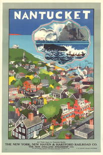 John Jr. Held Nantucket " Offset Lithograph: Artist: John Jr. Held Title: Nantucket Year: 2025 Signed: No Medium: Offset Lithograph Paper Size: 35.75 x 24 inches ( 91 x 61 cm ) Image Size: 30 x 20 inches ( 76 x 51 cm ) Edition Size: Unknown Fram
