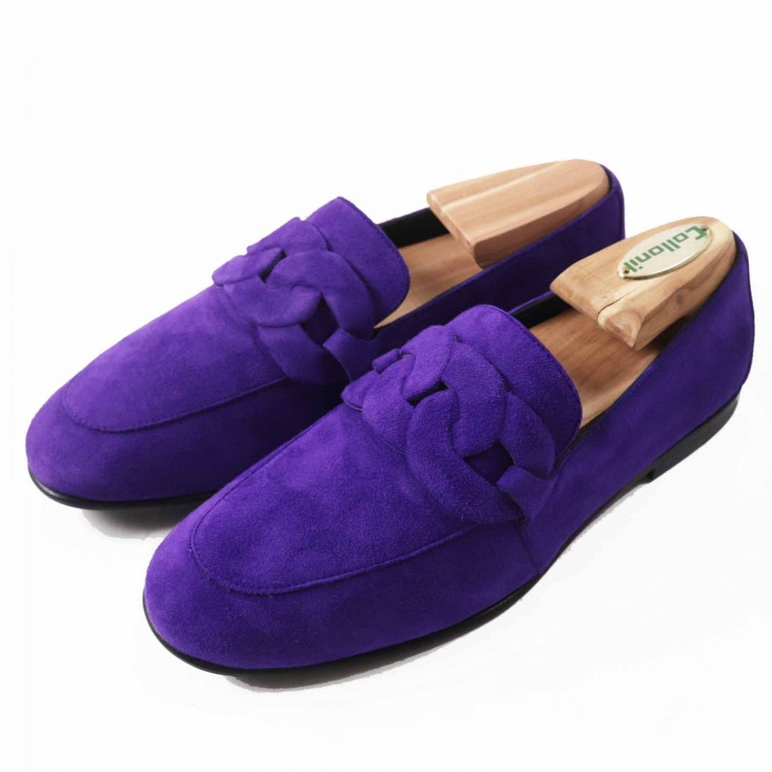 Hermes Loafers 232012Z Suede Leather Purple Honest 36: Material: Leather Gender: Women Brand: HERMES Item: loafers Model: Honest Gender: Women Color: purple Material: Main: Suede leather Accessories: storage bags Notation Size: 36 Shoe Size Chart Size: cm