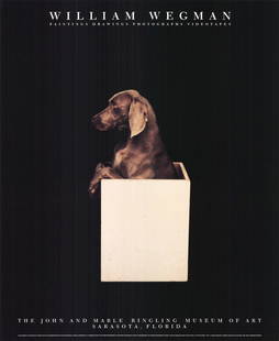 William Wegman In The Box (Right) " Offset Lithograph Pop Art: Artist: William Wegman Title: In the Box (Right) Year: 1987 Signed: No Medium: Offset Lithograph Paper Size: 28 x 23 inches ( 71 x 58 cm ) Image Size: 28 x 23 inches ( 71 x 58 cm ) Edition Size: Unkno