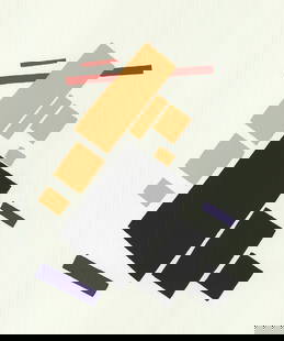 Casimir Malevic Composition " Serigraph Modernism: Artist: Casimir Malevic Title: Composition Year: 1991 Signed: No Medium: Serigraph Paper Size: 19.75 x 16 inches ( 50 x 41 cm ) Image Size: 14 x 11.75 inches ( 36 x 30 cm ) Edition Size: Unknown Frame