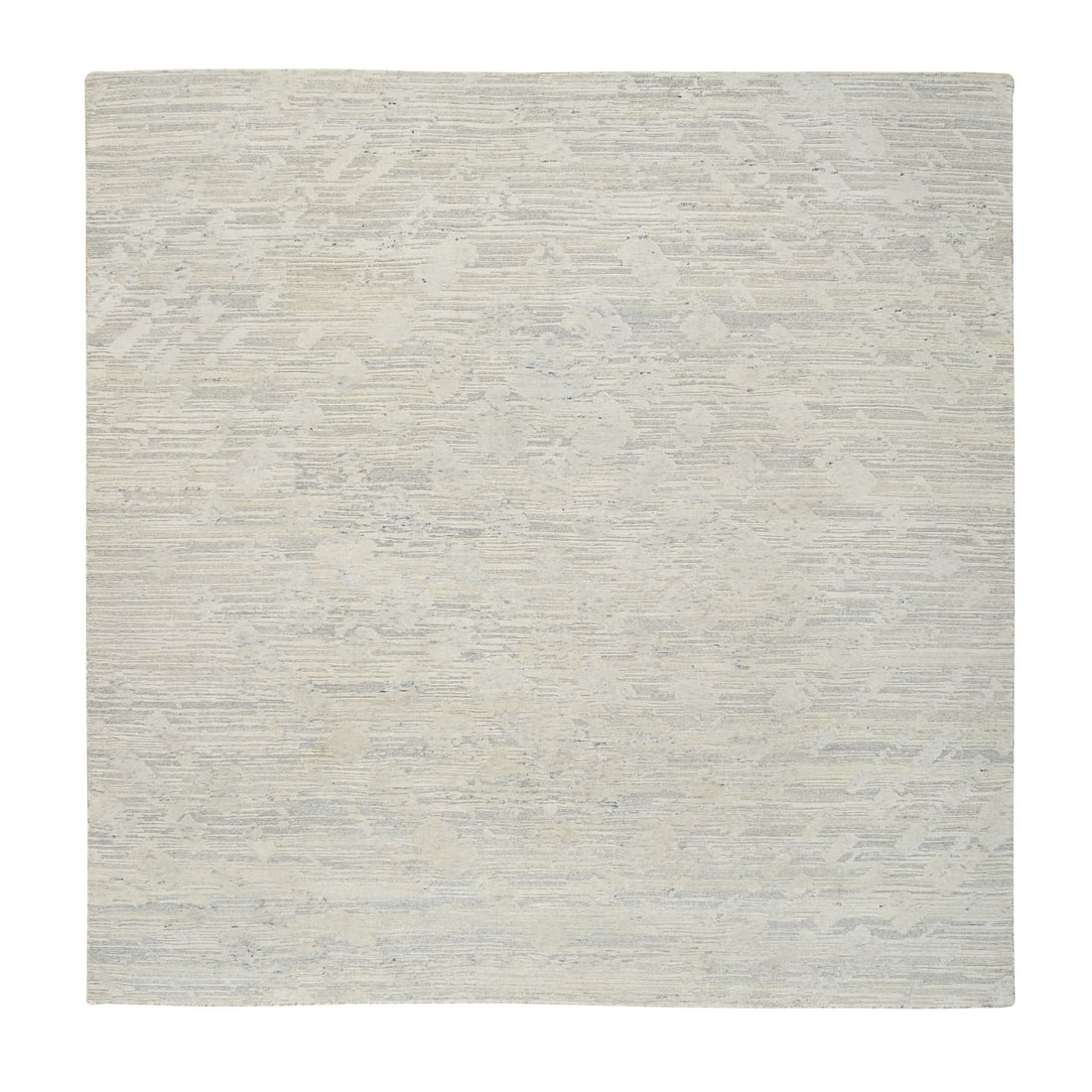 8'1"X8'1" Gray Modern Design Natural Wool Hand Knotted Square Rug: Type: Indoor Material: Wool Color: Grey Item Length: 97 Item Width: 97 Style: Modern Rug Type: Hand Knotted Pile: Wool Shape: Square Field Color: Grey Size: 8"1" x 8"1" / 246 CM X 246 CM Age: 2000-Now