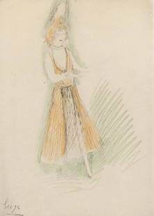 Marie Laurencin, Composition, Les Biches, Lithograph: Lithograph and stencil on papier vlin des Manufactures d'Arches paper. Unsigned and unnumbered, as issued. Paper size: 11 x 8.875 inches. Excellent condition. Notes: From the volume, Les Biches, 1924.