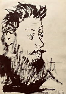 Pablo Picasso, Composition, Carnet De Dessins De Picasso, Cahiers Dart, Lithograph: Lithograph on vlin paper. Inscription: Unsigned and unnumbered. Paper Size: 16.54 x 11.81 inches. Excellent condition. Notes: From the volume, Carnet de dessins de Picasso: reproduits au format de l'o