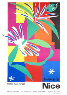 Henri Matisse La Danseuse Creole, Nice, France " Lithograph Moder: Artist: Henri Matisse Title: La Danseuse Creole, Nice, France Year: 1965 Signed: No Medium: Lithograph Paper Size: 39 x 24.5 inches ( 99 x 62 cm ) Image Size: 32.5 x 21 inches ( 83 x 53 cm ) Edition S