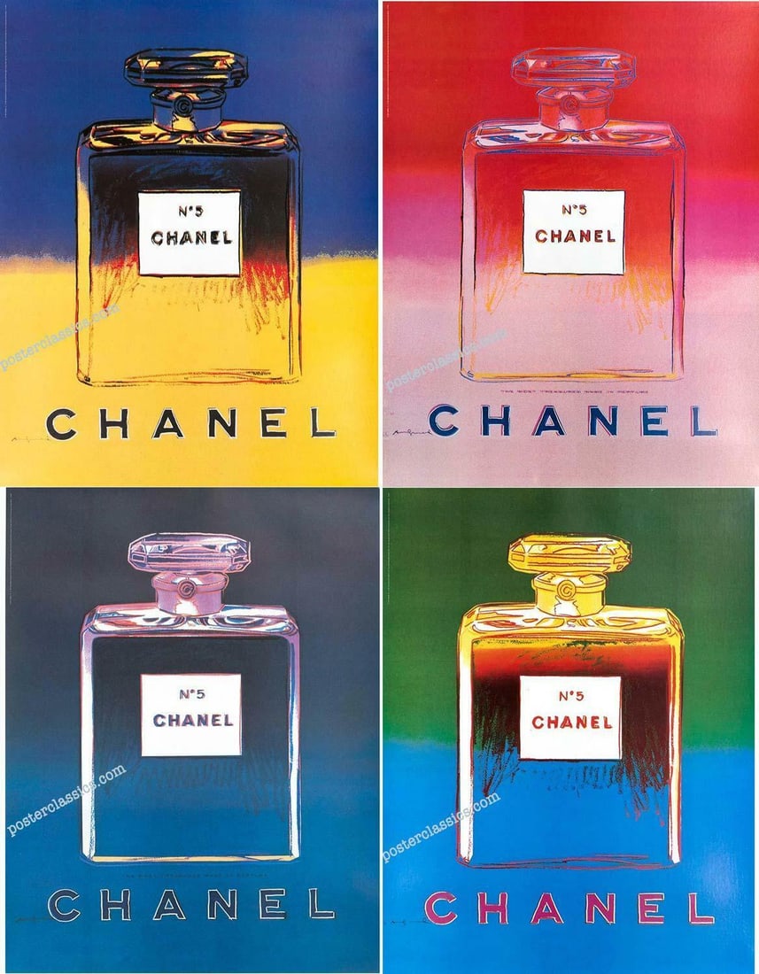 Andy Warhol Chanel  N5 Original Set Of 4 Posters 22 X 29 Inches Each (1 of 13)