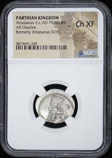 Artabanus V,C.Ad 79/80-85 Parthian Kingdom Ar Drachm Ngc Xf45: Certification: NGC Grade: XF45 Certification Number: 5873691230 Date: NONE Product Disclaimer: Grades are third-party opinions; authenticity is guaranteed. Photos are part of the description. For inqu