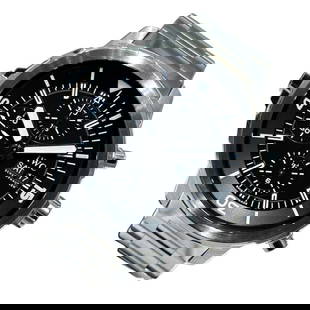 Iwc Aquatimer Chronograph Iw376804 Black Men'S Used Watch #51026: Case Material: NA Type: Wristwatch Band Size: 16cm Case Size: 44mm Movement: Automatic Band Material: Stainless Steel  Ss Color: Black Product Disclaimer: Items may exhibit light wear, such as minor s