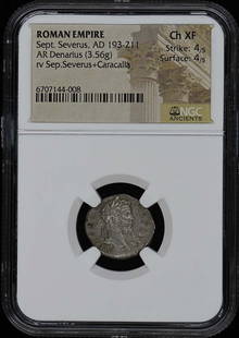 Sept. Severus, Ad 193-211 Roman Empire Ar Denarius Ngc Ch Xf: Certification: NGC Grade: Ch XF Certification Number: 6707144008 Product Disclaimer: Grades are third-party opinions; authenticity is guaranteed. Photos are part of the description. For inquiries, ple