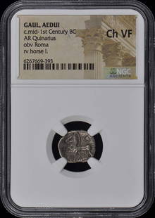 1St Century Bc Gaul, Aedui Ar Quinarius Ngc Vf30: Certification: NGC Grade: VF30 Certification Number: 6267669393 Date: NONE Product Disclaimer: Grades are third-party opinions; authenticity is guaranteed. Photos are part of the description. For inqu