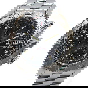 Breitling Chrono Super Ocean A111Bjlprs Black Men'S Used Watch #61123: Type: Wristwatch Band Size: 20.0cm Case Size: 42mm Movement: Automatic Band Material: Ss Case Material: Sapphire Crystal Color: Black Product Disclaimer: Items may exhibit light wear, such as minor sc