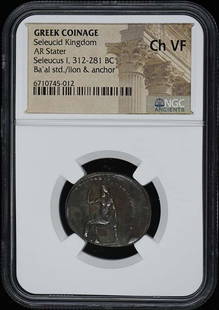 Seleucus I, 312-281 Bc Seleucid Kingdom Ar Slater Greek Ngc Ch Vf30: Certification: NGC Certification Number: 6710745012 Denomination: Ancient Greek Grade: VF20 Product Disclaimer: Grades are third-party opinions; authenticity is guaranteed. Photos are part of the desc