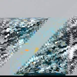 Princess 3.02Ct Fancy Intense Greenish Blue Vs1 - Loose Lab Diamond: Source: This Is A Real Diamond Grown In A Lab Not Mined. Carat: 3.02 Cut: - Color: Fancy Intense Greenish Blue Clarity: VS1 Polish: EX Symmetry: EX Measurements: 7.95L X 7.75W X 5.62H Certification: N