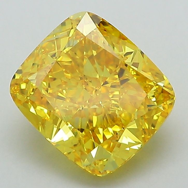 Cushion Modified 2.5Ct Fancy Vivid Yellow Vs1 - Loose Lab Diamond (1 of 1)