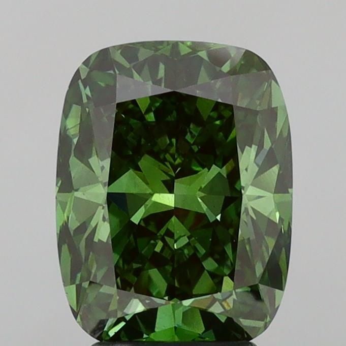 Cushion Modified 3.3Ct Fancy Vivid Green Vs2 - Loose Lab Diamond (1 of 1)