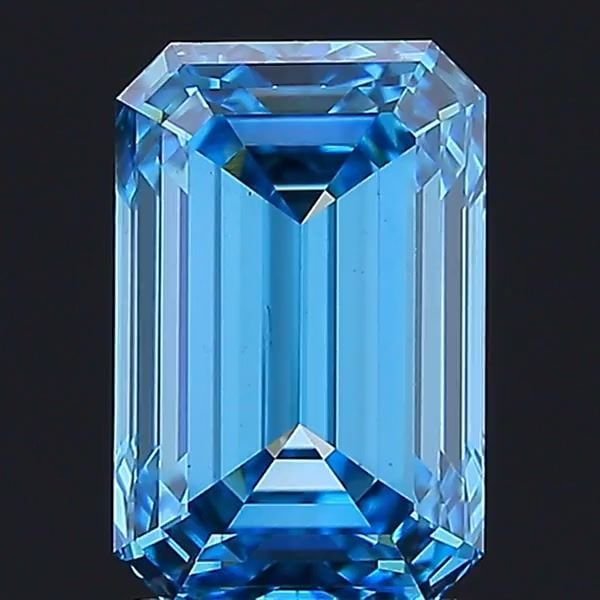Emerald 3.01Ct Fancy Vivid Blue Vs1 - Loose Lab Diamond (1 of 1)