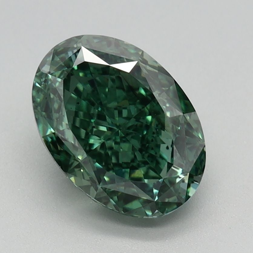 Oval 1.58Ct Fancy Vivid Green Si1 - Loose Lab Diamond (1 of 1)