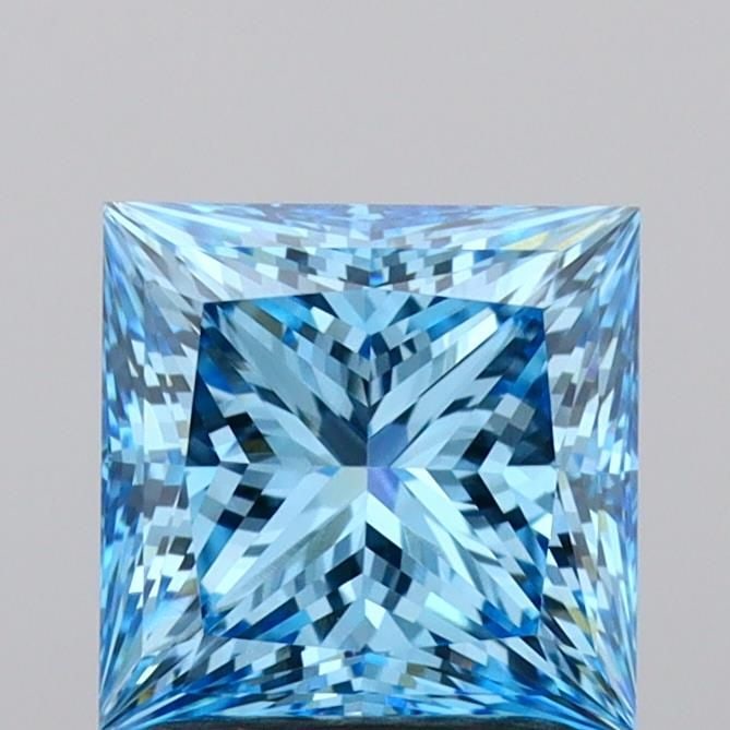 Princess 1.76Ct Fancy Vivid Blue Vvs2 - Loose Lab Diamond (1 of 1)