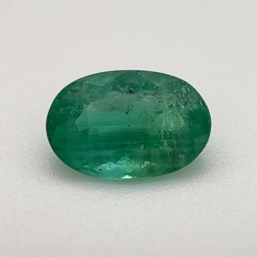 Oval 1.0Ct Green Mi - Loose Emerald Gemstone (1 of 1)