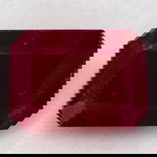 Octagonal 1.76Ct Red Si - Loose Ruby Gemstone: Type: Ruby Carat: 1.76 Cut: FACETED Color: Red Clarity: SI Treatment: HEATED Color Shade: Red Measurements: 8.17L X 5.95W Certification: None Product Disclaimer: All diamonds and loose stones are sold