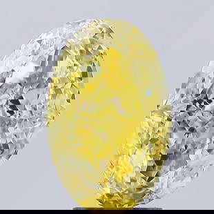 Oval 3.6Ct Fancy Vivid Yellow Vs1 - Loose Lab Diamond: Source: This Is A Real Diamond Grown In A Lab Not Mined. Carat: 3.6 Cut: - Color: Fancy Vivid Yellow Clarity: VS1 Polish: EX Symmetry: EX Measurements: 11.99L X 7.73W X 5.02H Certification: IGI Video: