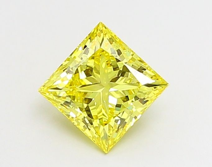 Princess 1.52Ct Fancy Vivid Yellow Vvs2 - Loose Lab Diamond (1 of 1)