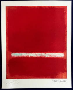 Mark Rothko Lithograph Coa Signed Op Numbered In Pencil Limited: Mark Rothko Lithograph Signed COA Numbered In Pencil Limited mark rothko " without title " Chromolithography printed in 1978 in 180 specimens by Atlantis Verlag, Freiburg 32 x 40 cm Signature mark rot