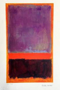 Mark Rothko Lithograph Coa Signed Op Numbered - Willem De Kooning: Mark Rothko Lithograph Signed Numbered - Willem De Kooning mark rothko " without title " Chromolithograph printed in 1978 in 180 copies by Atlantis Verlag, Freiburg 32x45cm mark rothko signature on th