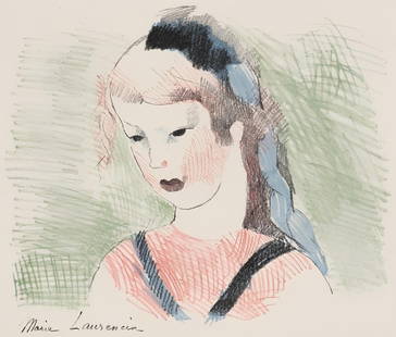 Marie Laurencin, Composition, Alice'S Adventures In Wonderland, Lithograph: Lithograph on vlin de Rives BFK la forme paper. Paper Size: 9.84 x 11.81 inches. Excellent condition. Inscription: Signed in the plate and unnumbered, as issued. Notes: From the album, Alice's Adventu