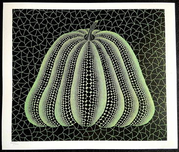 Yayoi Kusama, Lithograph Mori Art Museum Coa Numbered - 200Es: Yayoi Kusama, Lithograph Mori Art Museum COA Numbered - 200Es. Yayoi Kusama "Pumpkin" The Lithograph was printed in 2011 by the Mori Art Museum in 200 numbered copies by hand. The work measures 32 x 3
