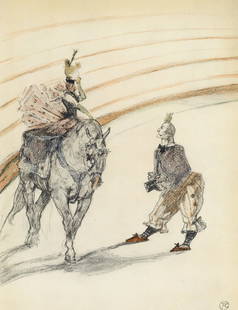 Henri De Toulouse-Lautrec, Ecuyere De Panneau, The Circus By Toulouse-Lautrec, Lithograph: Lithograph on vlin paper. Unsigned and unnumbered. Paper Size: 12.125 x 9.25 inches. Excellent condition. Notes: From the album, The Circus by Toulouse-Lautrec, 1952. Published the Paris Book Center,