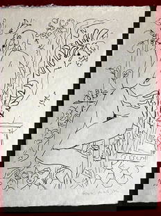 Henri, Matisse Lithograph 1960 Contract Signed Numbered Cachet: HENRI MATISSE ''Naked in the mirror'' The graphic work measures 45 x 60 cm on a full sheet. "The drawings of the 1930s are considered by the master to be his greatest masterpieces. These drawings depi
