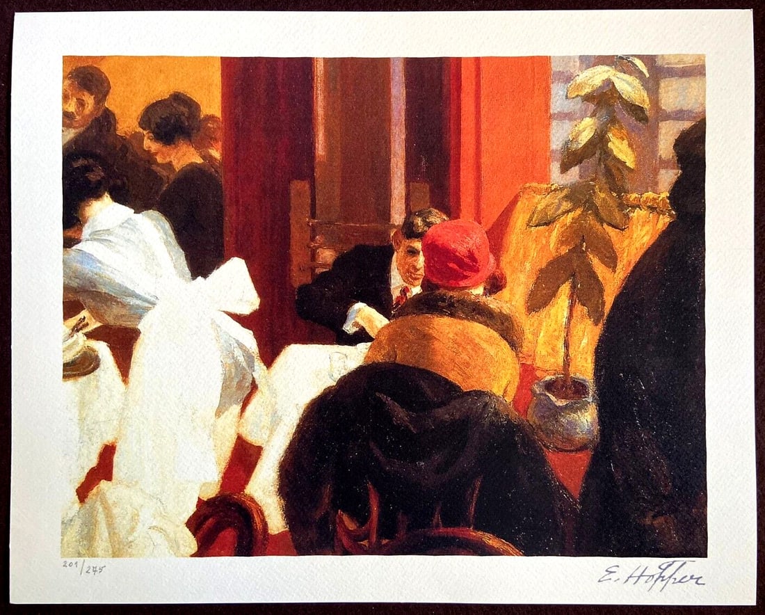 Edward Hopper Lithograph Certified 1986 275 Ex. (Henri Toulouse-Lautrec): Edward Hopper " without title " Lithograph of an work by Edward Hopper, printed in 1986. 32 x 40 cm 275 hand-numbered copies signed on the plate The progressive number may be different from the one pu