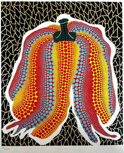 Yayoi Kusama Lithograph Mori Art Museum: Yayoi Kusama "Pumpkin" The lithograph was printed in 2011 by the Mori Art Museum in 200 hand-numbered copies. The work measures 32 x 39 cm Mori Art Museum, Tokyo, Japan. Yayoi Kusama "Pumpkin" The lit