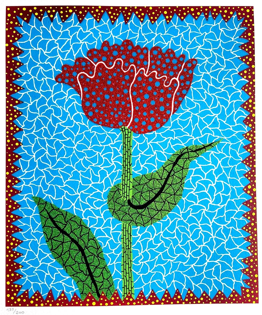 Yayoi Kusama ' Tulip ' Lithograph Mori Museum Hand Numbered Coa (1 of 11)