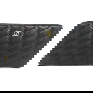 Chanel Long Wallet Purse Grained Calfskin Skin Black Matelasse Coco Mark Gold Metal: Material: Carf leather Model: Matelasse Gender: Women Brand: CHANEL Item: Long Wallet Purse Model: Matelasse COCO Mark Gold Metal Gender: Women Color: black Material: Grained Calfskin Skin Accessories