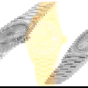 Rolex Datejust 10P Diamond Watches 69178G K18 Yellow Gold/18K Yellow Gold Ladies: Style: Watches Material: K18 Yellow Gold Display: Analog display Movement: Mechanical Automatic Type: Wristwatch Exterior Color: Gold Wrist Size: 5.50inch Product Disclaimer: Items may exhibit light w