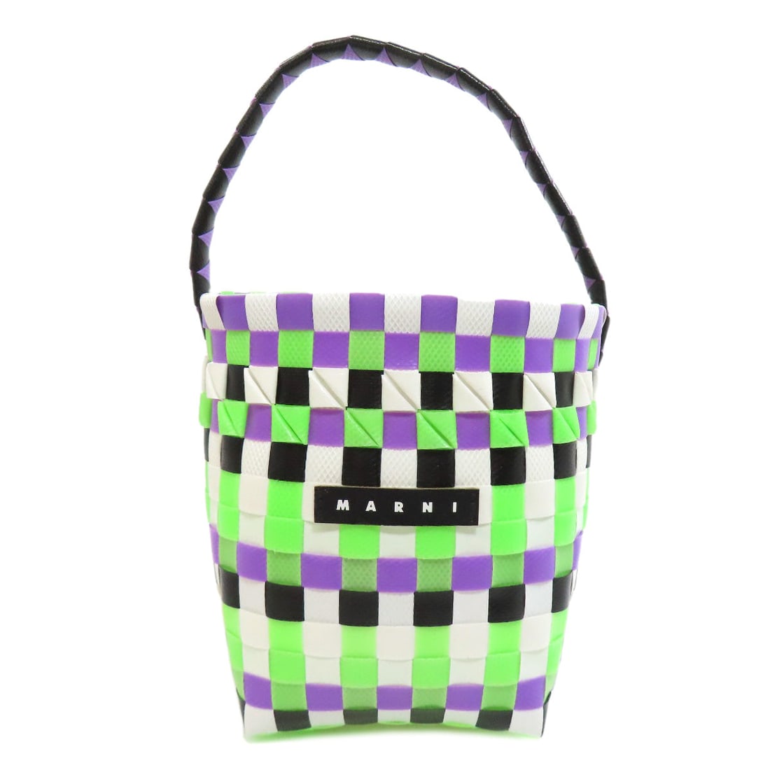 Marni Handbag Polypropylene Purple Basket Bag Women: Gender: Women Brand: MARNI Item: Handbag Model: Basket bag Gender: Women Color: purple Material: polypropylene Accessories: None Size: cm (approx.): W17 x H17 x D12 inch (approx.): W6.7 x H6.7 x D4.7