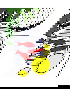 Roy Lichtenstein Still Life With Goldfish Bowl " Poster Pop Art Red: Artist: Roy Lichtenstein Title: Still Life with Goldfish Bowl Year: 1993 Signed: No Medium: Offset Lithograph Paper Size: 14 x 11 inches ( 36 x 28 cm ) Image Size: 11 x 9 inches ( 28 x 23 cm ) Edition