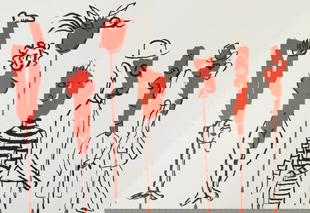 Alexander Calder, Composition, Derrire Le Miroir, Lithograph: Lithograph on vlin paper. Paper Size: 15 x 22 inches. Excellent condition, with centerfold, as issued. Inscription: Unsigned and unnumbered, as issued. Notes: From Derrire le miroir, N 156, 1966. Publ