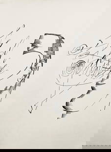 Saul Steinberg, Composition, Derrire Le Miroir, Lithograph: Lithograph on vlin paper. Paper Size: 15 x 11 inches. Excellent condition. Inscription: Unsigned and unnumbered, as issued. Notes: From Derrire le miroir, N 157, 1966. Published by Aim Maeght, diteur,