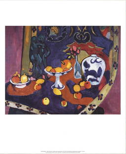 Henri Matisse Still Life With Fruit " Offset Lithograph Impressioni: Artist: Henri Matisse Title: Still Life with Fruit Year: 2009 Signed: No Medium: Offset Lithograph Paper Size: 23 x 19 inches ( 58 x 48 cm ) Image Size: 13.25 x 17.25 inches ( 34 x 44 cm ) Edition Siz