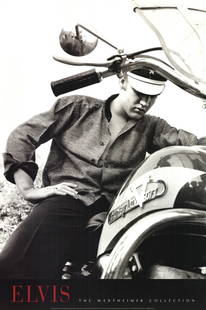 Alfred Wertheimer Elvis On His Harley " Offset Lithograph Photograp: Artist: Alfred Wertheimer Title: Elvis on His Harley Year: 1995 Signed: No Medium: Offset Lithograph Paper Size: 36 x 24 inches ( 91 x 61 cm ) Image Size: 32.5 x 24 inches ( 83 x 61 cm ) Edition Size:
